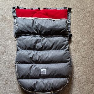 7AM Enfant Gray and Red Stroller Footmuff